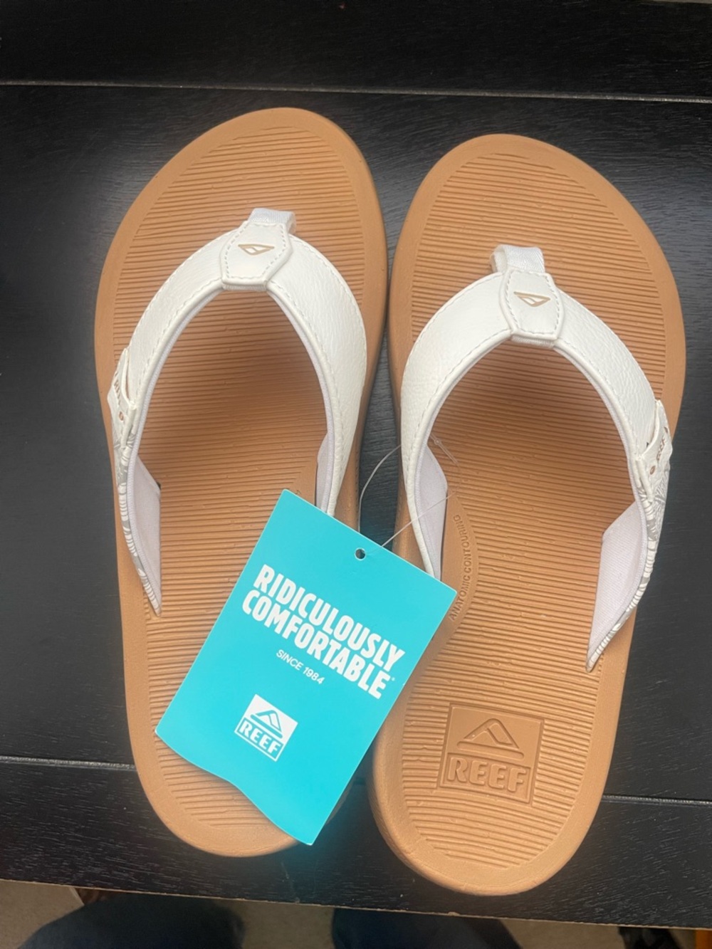Reef Women's White Strap Tan Footbed Sandals